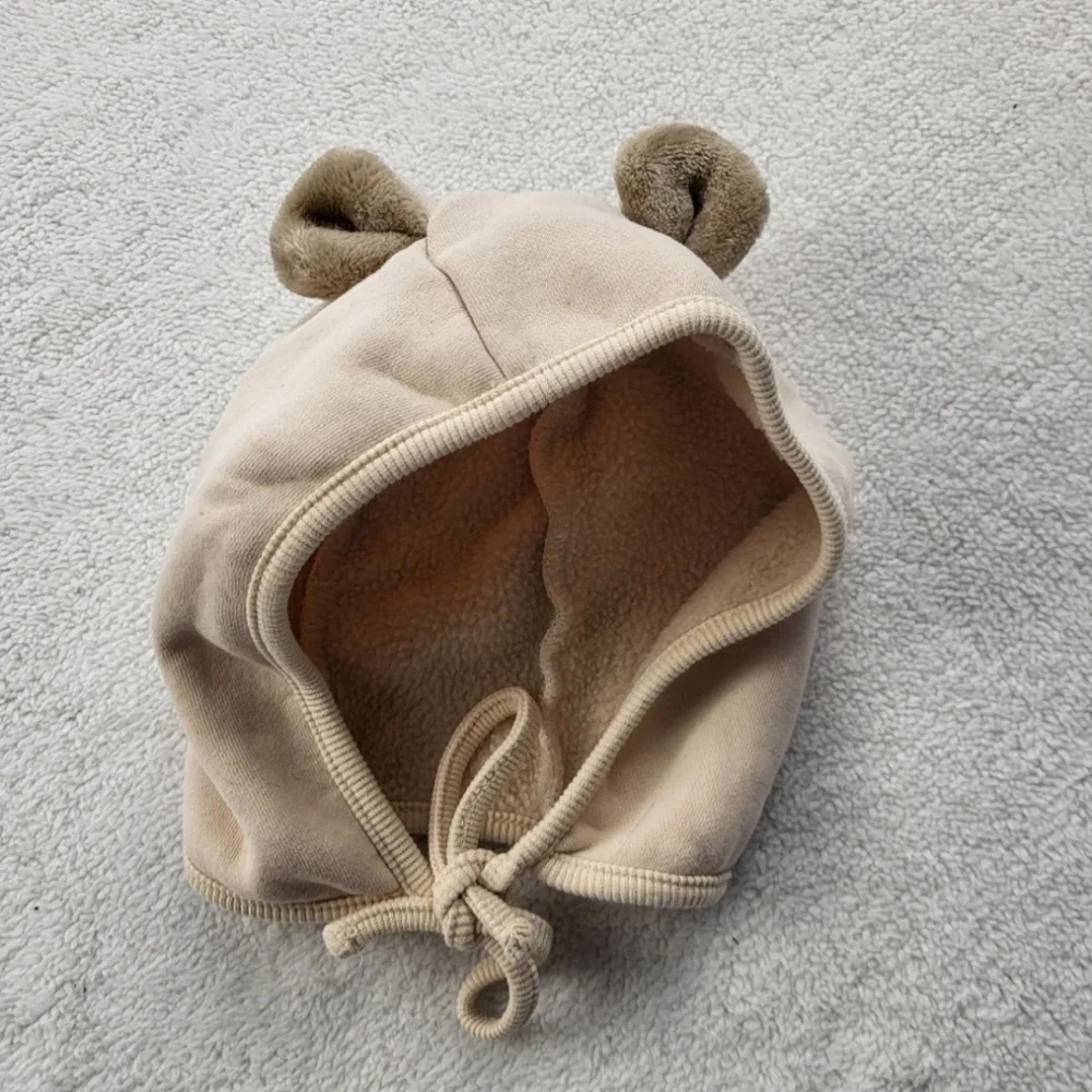 Baby Bear Onsie and Baby Bear Ears Bonnet Size 2 Toddler Tan